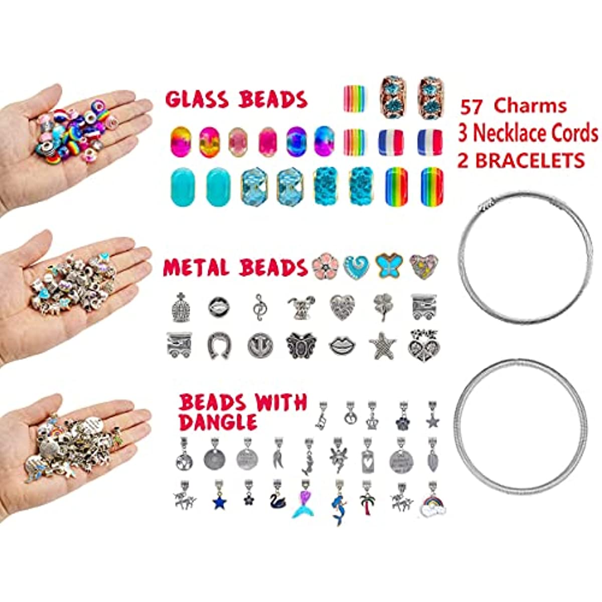 For Girls Teens Age 8-12, Unicorn/Mermaid Beads Charm Bracelet Making Kit, Jewelry Making Supplies Crafts Gifts Set for Christmas Halloween