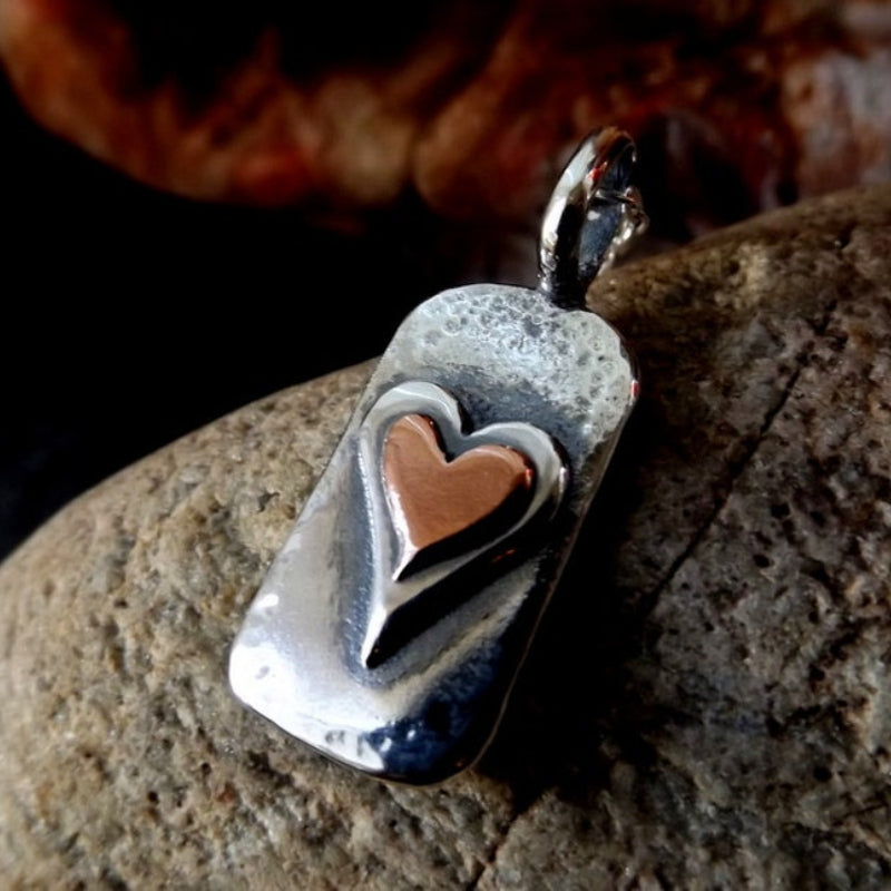 Retro Funky Double Layer Heart Pendant Necklace Vintage Jewelry for Men and Women