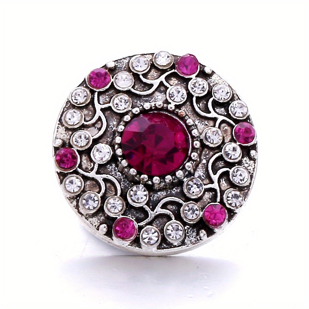 Colorful Rhinestone Snap Button for DIY Jewelry Bracelet Necklace Accessories