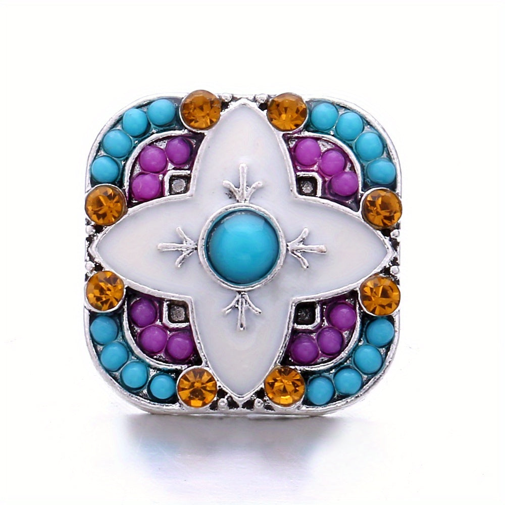 Colorful Rhinestone Snap Button for DIY Jewelry Bracelet Necklace Accessories