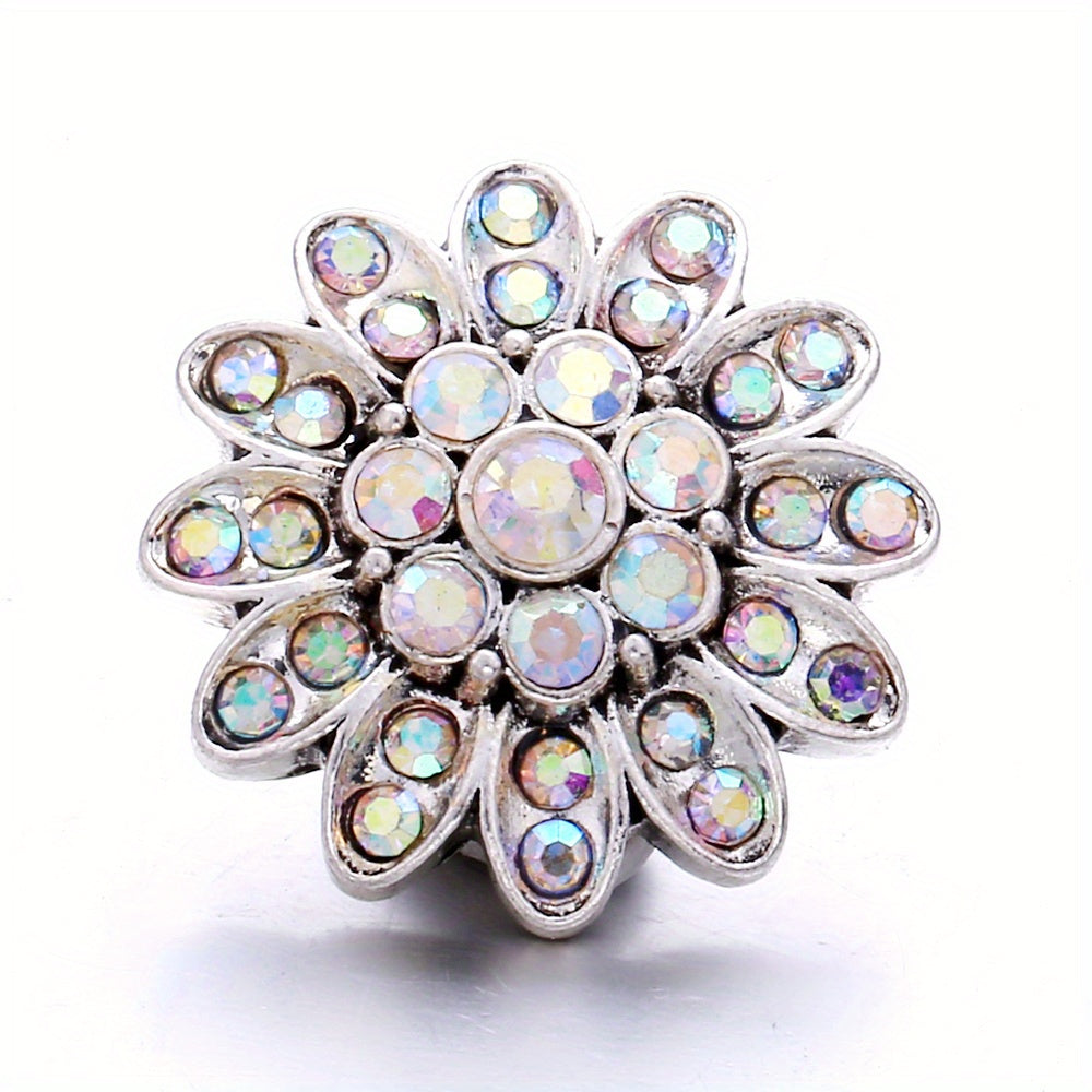 Colorful Rhinestone Snap Button for DIY Jewelry Bracelet Necklace Accessories