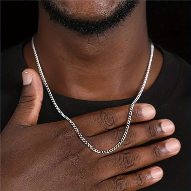 Minimalist Men's Titanium Steel Chain Necklace