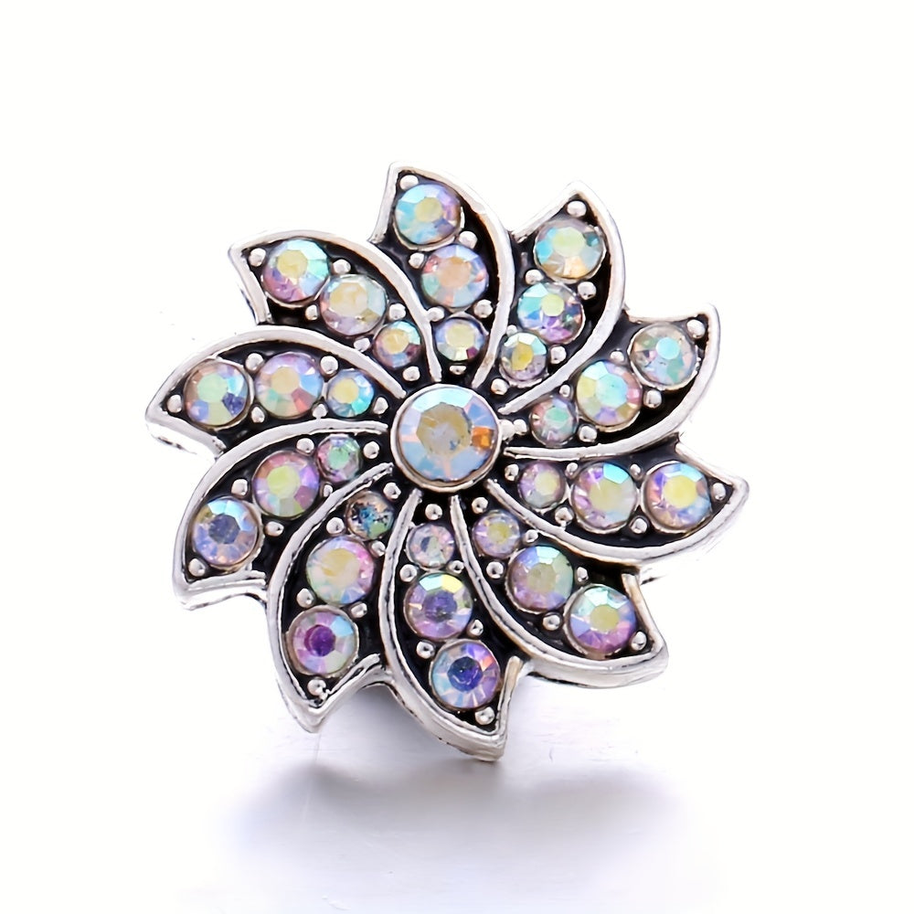 Colorful Rhinestone Snap Button for DIY Jewelry Bracelet Necklace Accessories