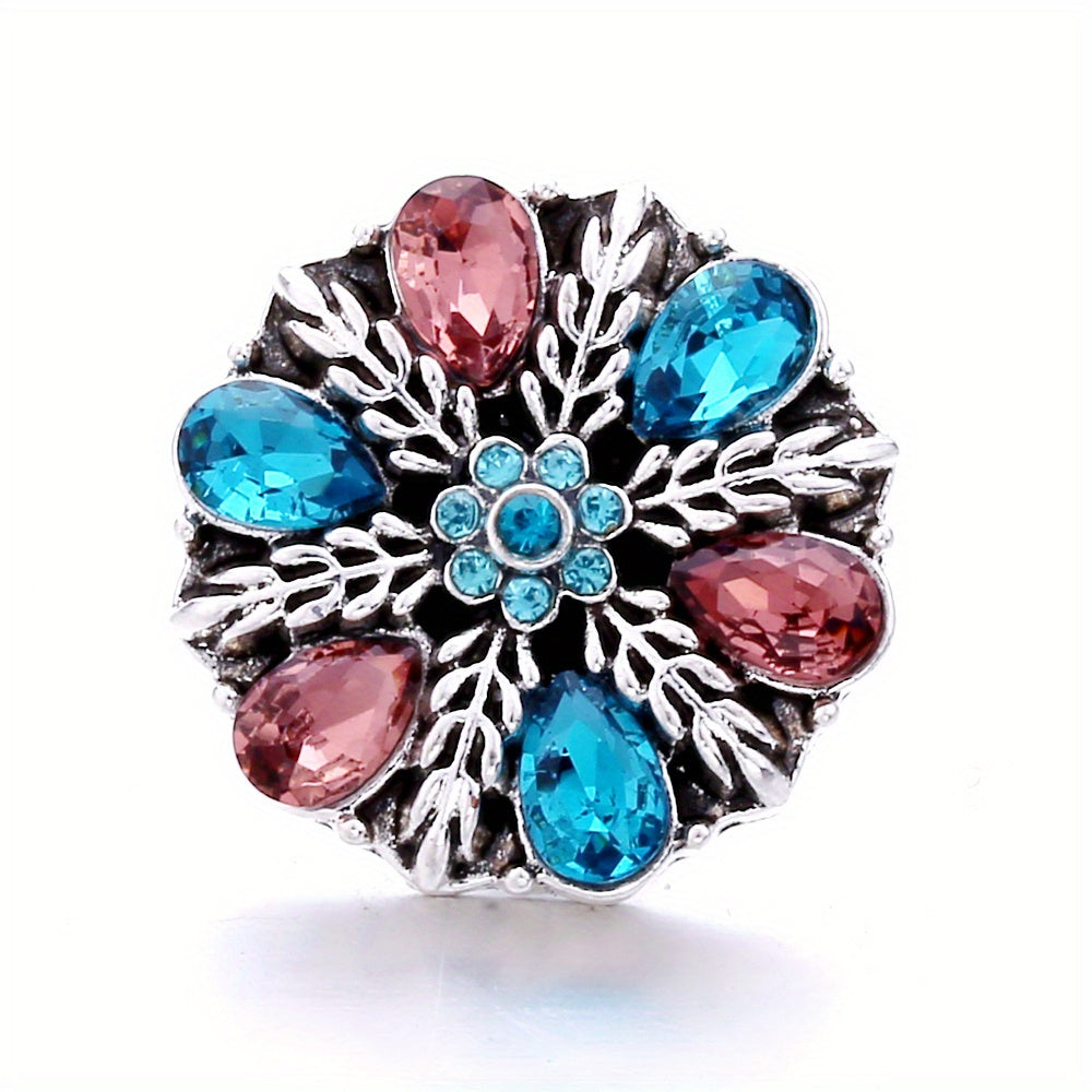 Colorful Rhinestone Snap Button for DIY Jewelry Bracelet Necklace Accessories