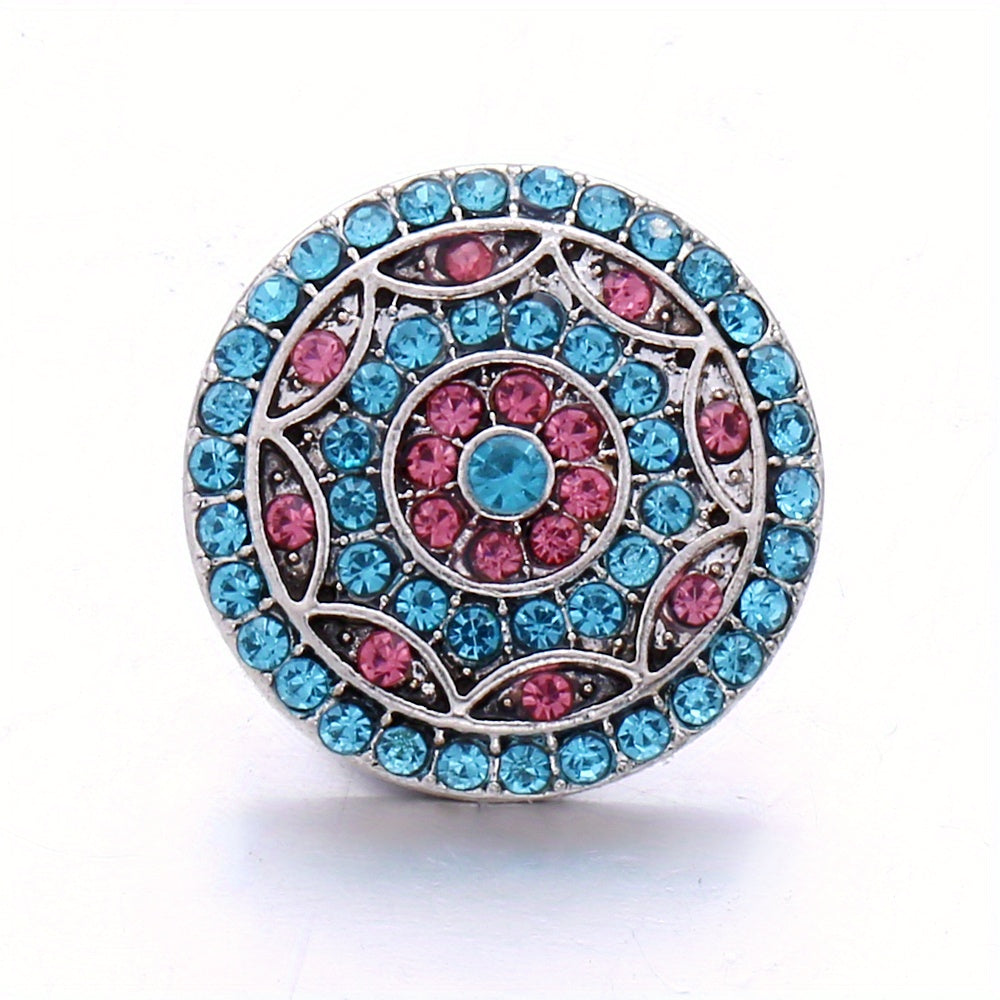 Colorful Rhinestone Snap Button for DIY Jewelry Bracelet Necklace Accessories