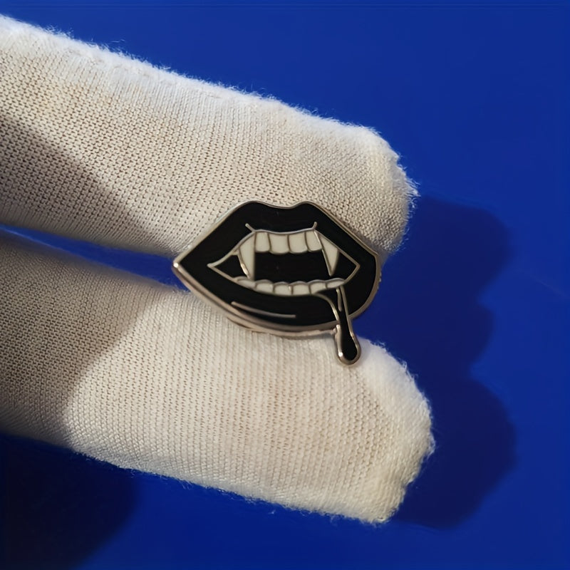 Gothic Horror Lips Anime Brooch Pin for Halloween Fashion Accessories
