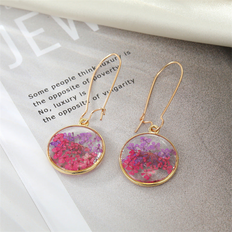 Dried Flower Leaf Pendant Earrings - Hypoallergenic Boho Jewelry for Women