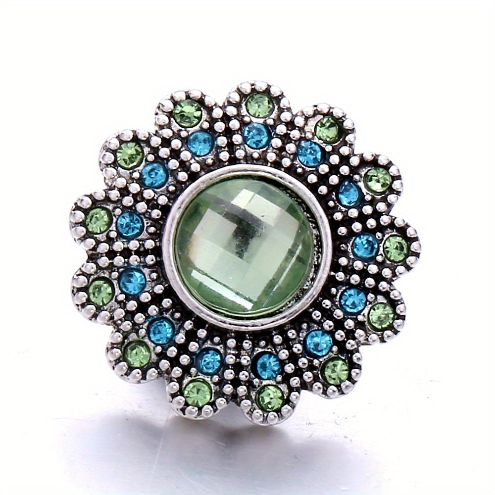 Colorful Rhinestone Snap Button for DIY Jewelry Bracelet Necklace Accessories