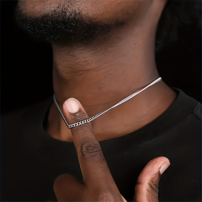 Minimalist Men's Titanium Steel Chain Necklace