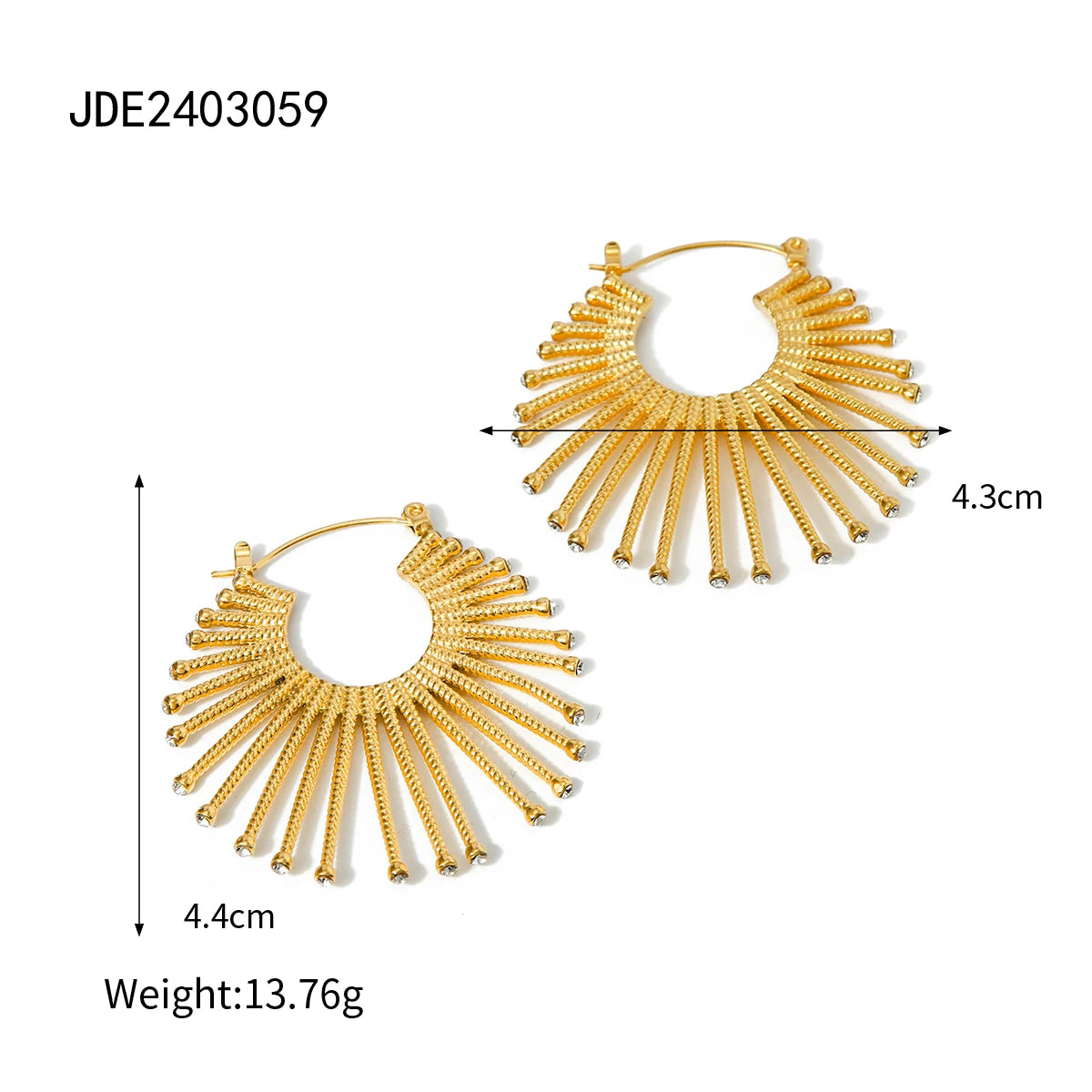 Exquisite Gold Plated Stainless Steel Hoop Earrings for Women