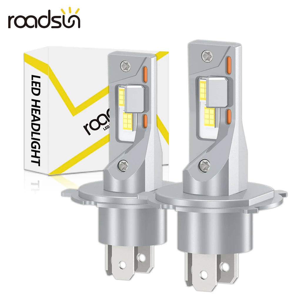 Ultra-Bright H4 LED Headlight Bulbs 29000LM 110W 6500K Fanless CSP Chips for Cars 12V 24V IP68 Waterproof 2-Pack