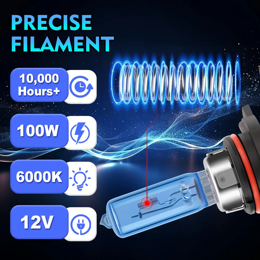 High Performance Halogen Headlight Bulbs Combo for Accord 1995 to 2012 9005 High Beam and 9006 Low Beam Plug and Play 6000K Bright Light