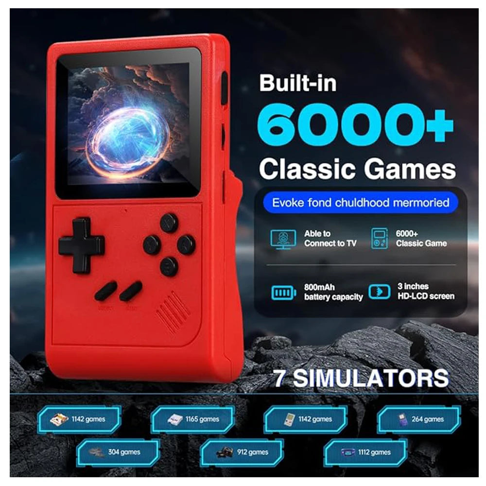 GB300 Portable Handheld Game Player 3.0 Inch Screen TV Output Retro Console Built In 8GB With Over 6000 Classic Games