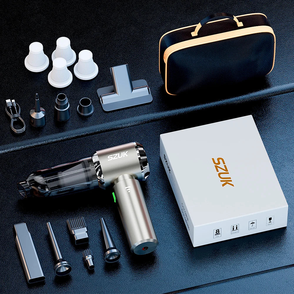 SZUK Wireless Mini Car Vacuum Cleaner 985000Pa Powerful Suction Handheld Portable with HEPA Filter Wet and Dry Cleaning