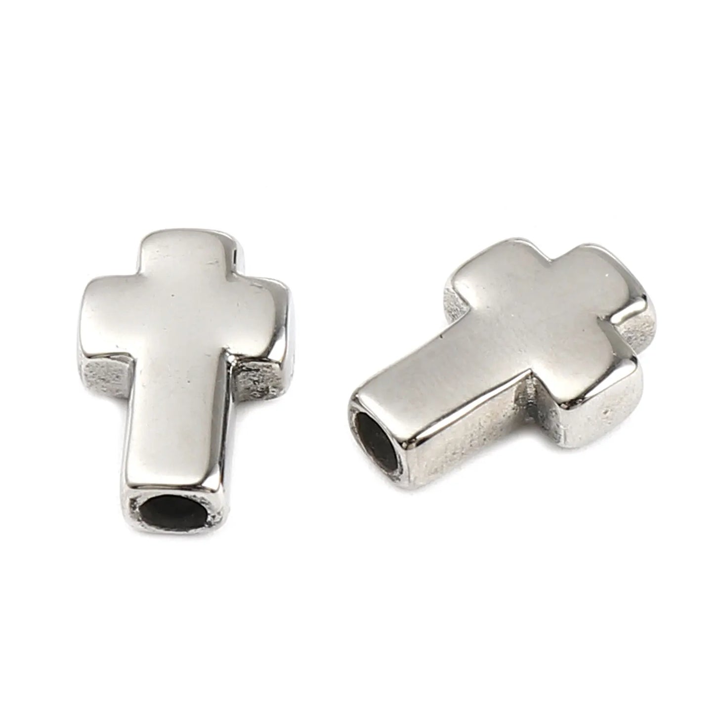 New Trend Stainless Steel Religious Cross Beads in Gold Color 14mm x 10mm with 2.7mm Hole