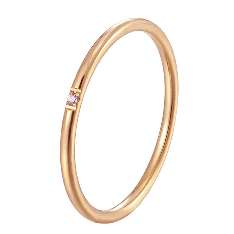 Elegant 18k Gold Plated Zirconia Wedding Ring for Women