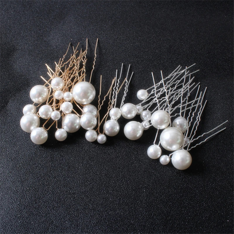 Elegant Pearl Bridal Hair Pin U-Shaped Barrette Clip for Wedding and Party Styles
