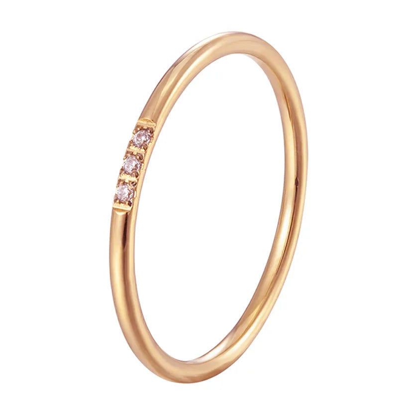 Elegant 18k Gold Plated Zirconia Wedding Ring for Women