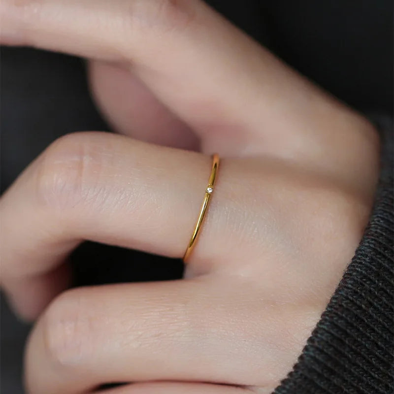 Elegant 18k Gold Plated Zirconia Wedding Ring for Women