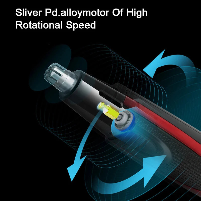 Men's Electric Nose and Ear Hair Trimmer with Battery Power for Effortless Grooming
