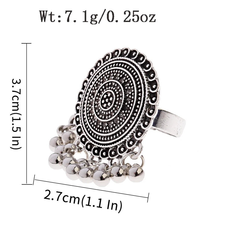 Elegant Turkish Vintage Gold Flower Ring for Women - Antique Ethnic Zircon Alloy Jewelry Gift