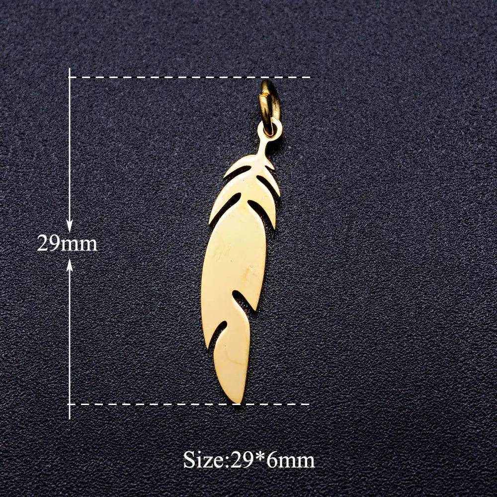 5pcs Angel Wing DIY Charms 316 Stainless Steel Jewelry Connectors JA345-2x5