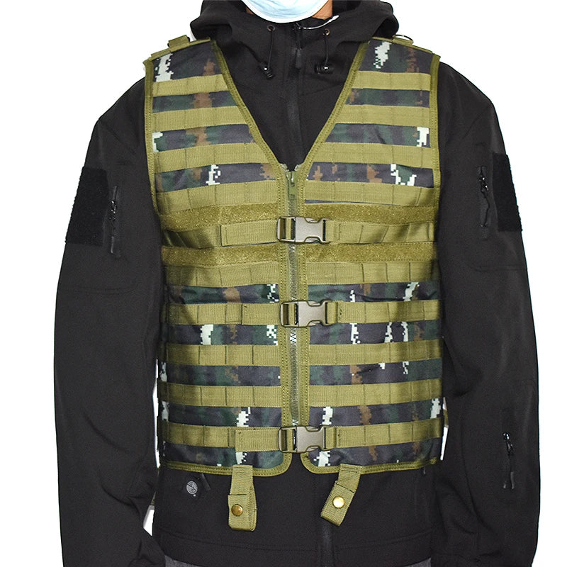 New Men's Molle Tactical Vest Hunting Gear with Hydration System green