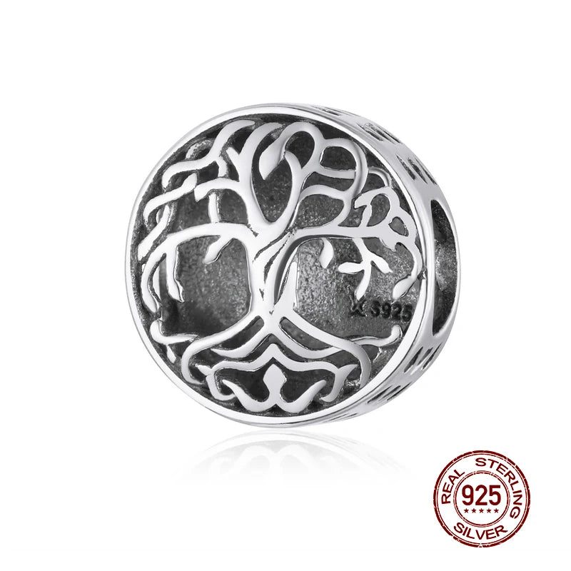 Genuine 925 Sterling Silver Vintage Galaxy Round Charms Top Rated Openwork Beads for Authentic Bracelets CQC1457