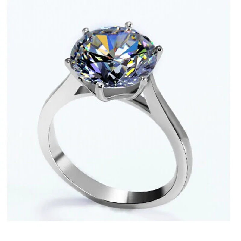 Real 100 Percent 925 Sterling Silver Diamond Engagement Wedding Band Ring Set for Women