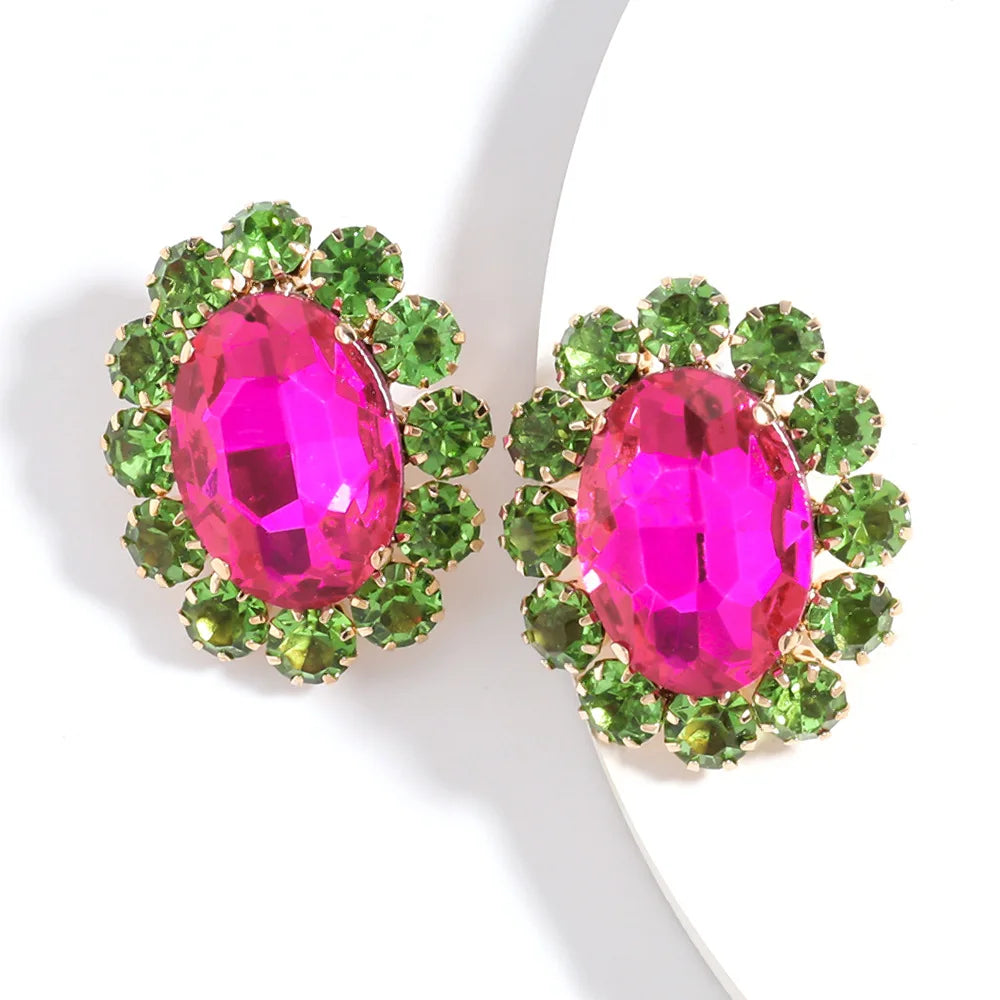 Lubov Luxury Geometric Alloy Stud Earrings for Women