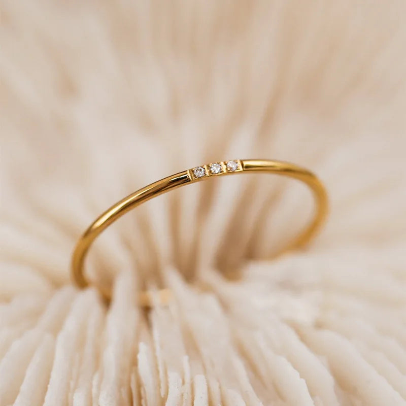 Elegant 18k Gold Plated Zirconia Wedding Ring for Women
