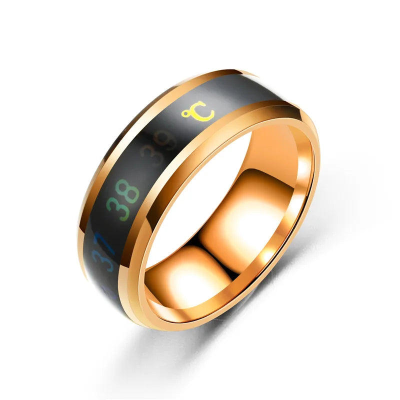 Titanium Steel Mood Ring for Men and Women - Emotion-Responsive Jewelry Rose Gold