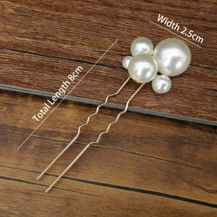 Elegant Pearl Bridal Hair Pin U-Shaped Barrette Clip for Wedding and Party Styles