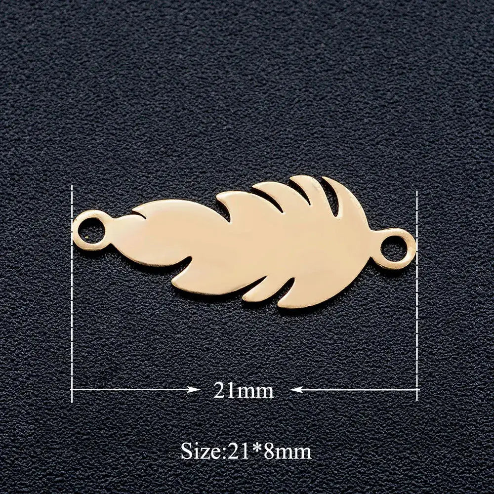 5pcs Angel Wing DIY Charms 316 Stainless Steel Jewelry Connectors JA346-2x5