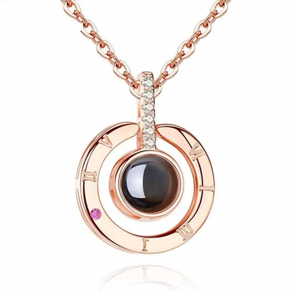 Projection Necklace for Women 100 Languages I Love You Charm Mother's Day Gift