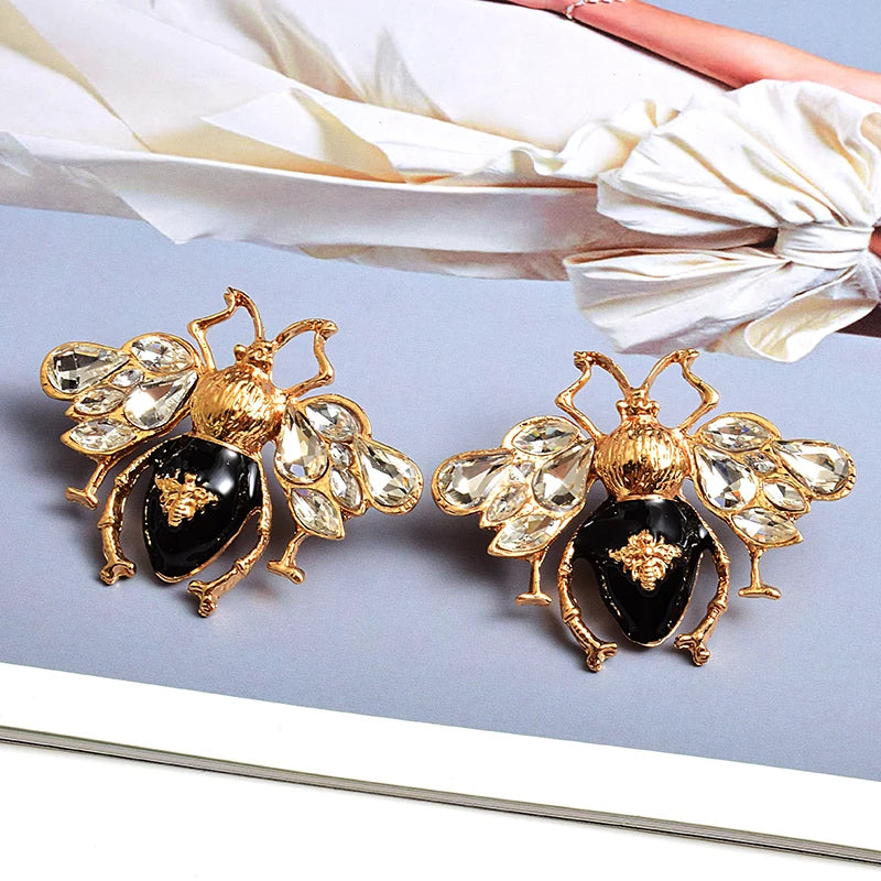 Trendy Crystal Animal Drop Earrings for Women - High-Quality Fashion Jewelry with Rhinestone Accents