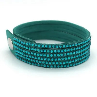 Elegant Purple Leather Bracelet for Women - Fashion Jewelry Gift with Classic Rolo Chain