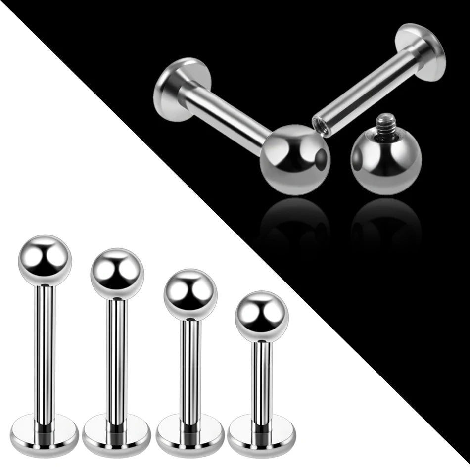 G23 Titanium Labret Stud Lip Monore Rings for Tragus and Helix Piercings Stylish Girls Earring Jewelry 16g and 14g