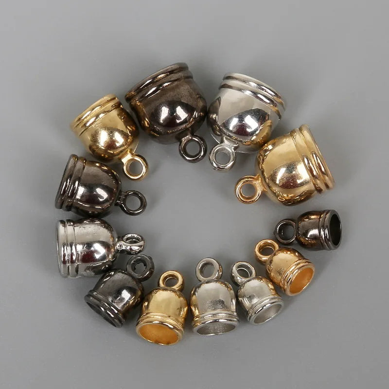 Plastic Tassel Caps and Bead Crimps for DIY Jewelry Making - 50 Piece Set