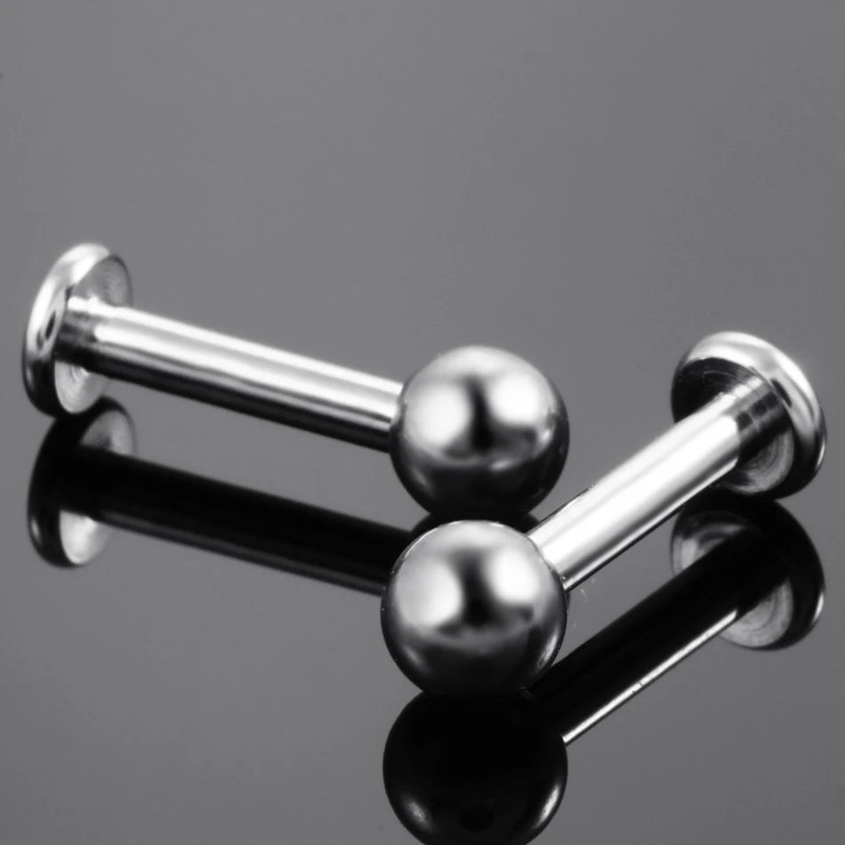 G23 Titanium Labret Stud Lip Monore Rings for Tragus and Helix Piercings Stylish Girls Earring Jewelry 16g and 14g