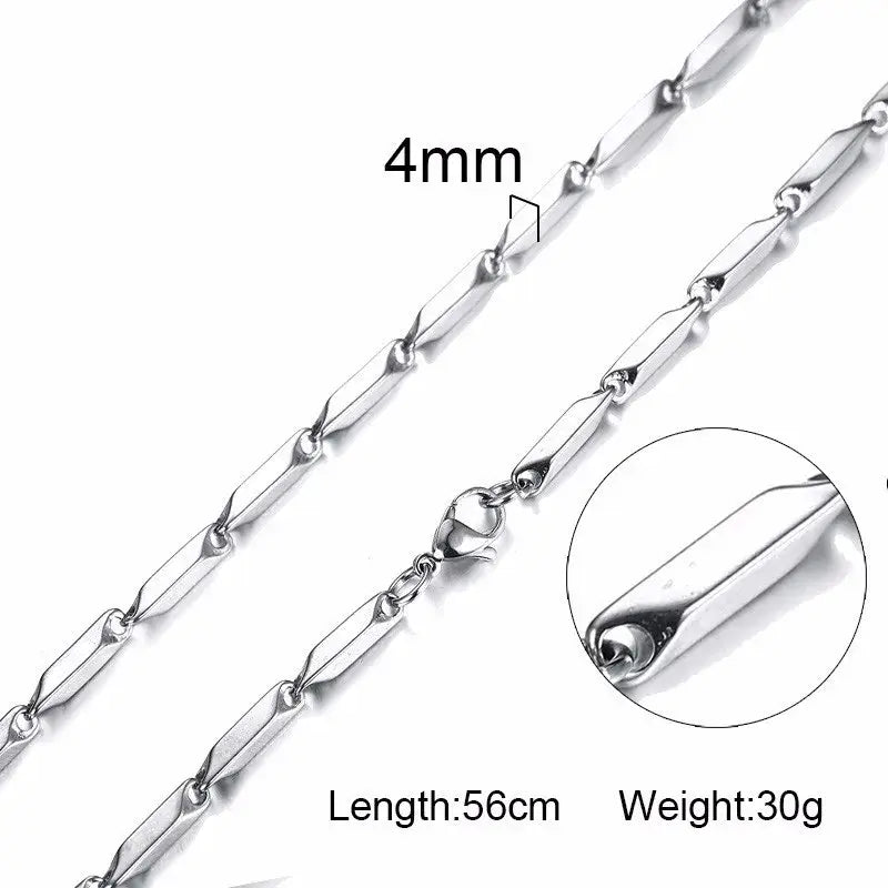 Vnox Tone Square Box Venetian Link Bar Chain Necklace NC-004