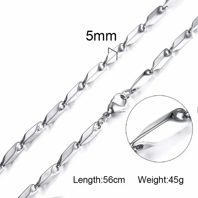 Vnox Tone Square Box Venetian Link Bar Chain Necklace