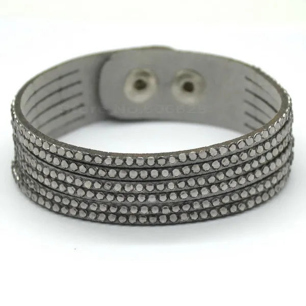 Elegant Purple Leather Bracelet for Women - Fashion Jewelry Gift with Classic Rolo Chain