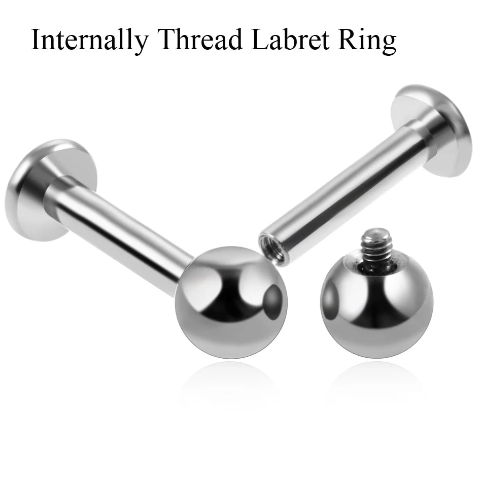 G23 Titanium Labret Stud Lip Monore Rings for Tragus and Helix Piercings Stylish Girls Earring Jewelry 16g and 14g