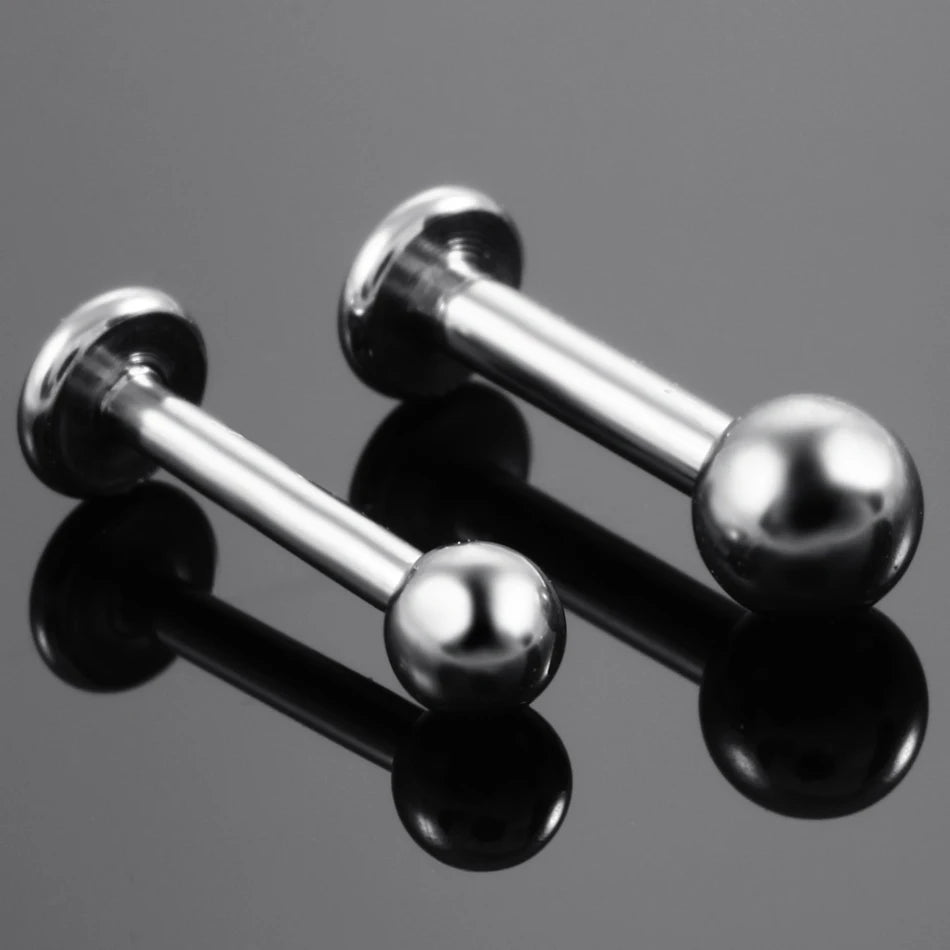 G23 Titanium Labret Stud Lip Monore Rings for Tragus and Helix Piercings Stylish Girls Earring Jewelry 16g and 14g