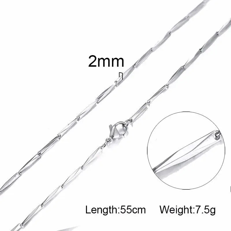Vnox Tone Square Box Venetian Link Bar Chain Necklace NC-004