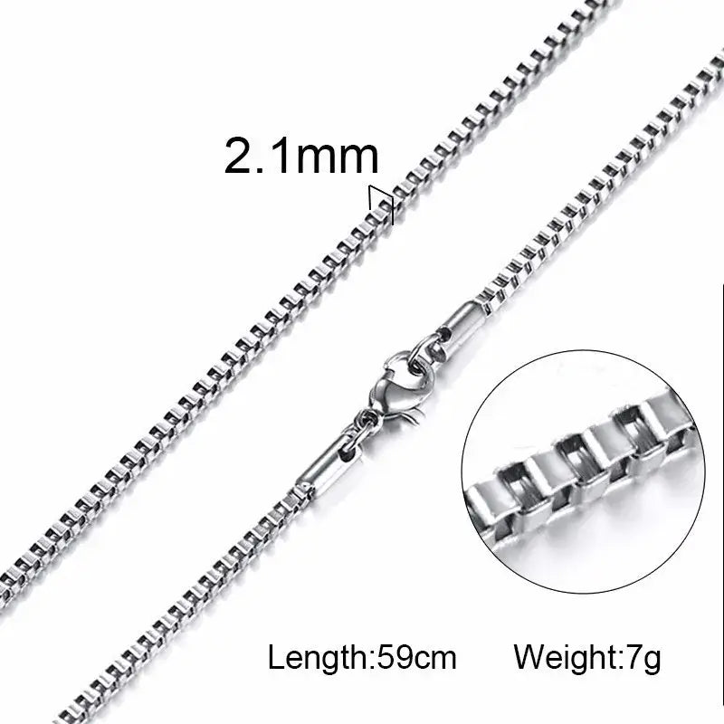 Vnox Tone Square Box Venetian Link Bar Chain Necklace NC-003