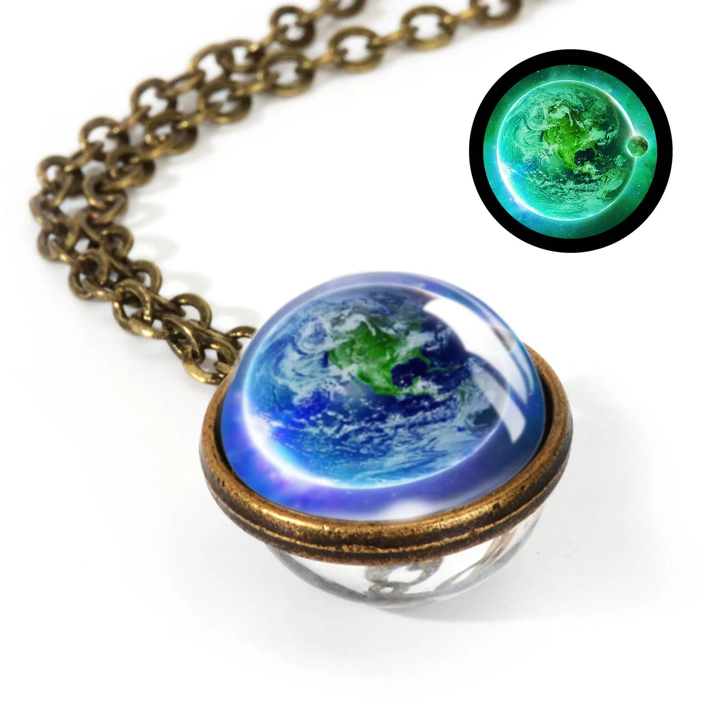 Celestial Nebula Double Sided Pendant Necklace - Handmade Universe Art Jewelry for Women