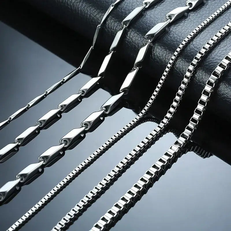 Vnox Tone Square Box Venetian Link Bar Chain Necklace