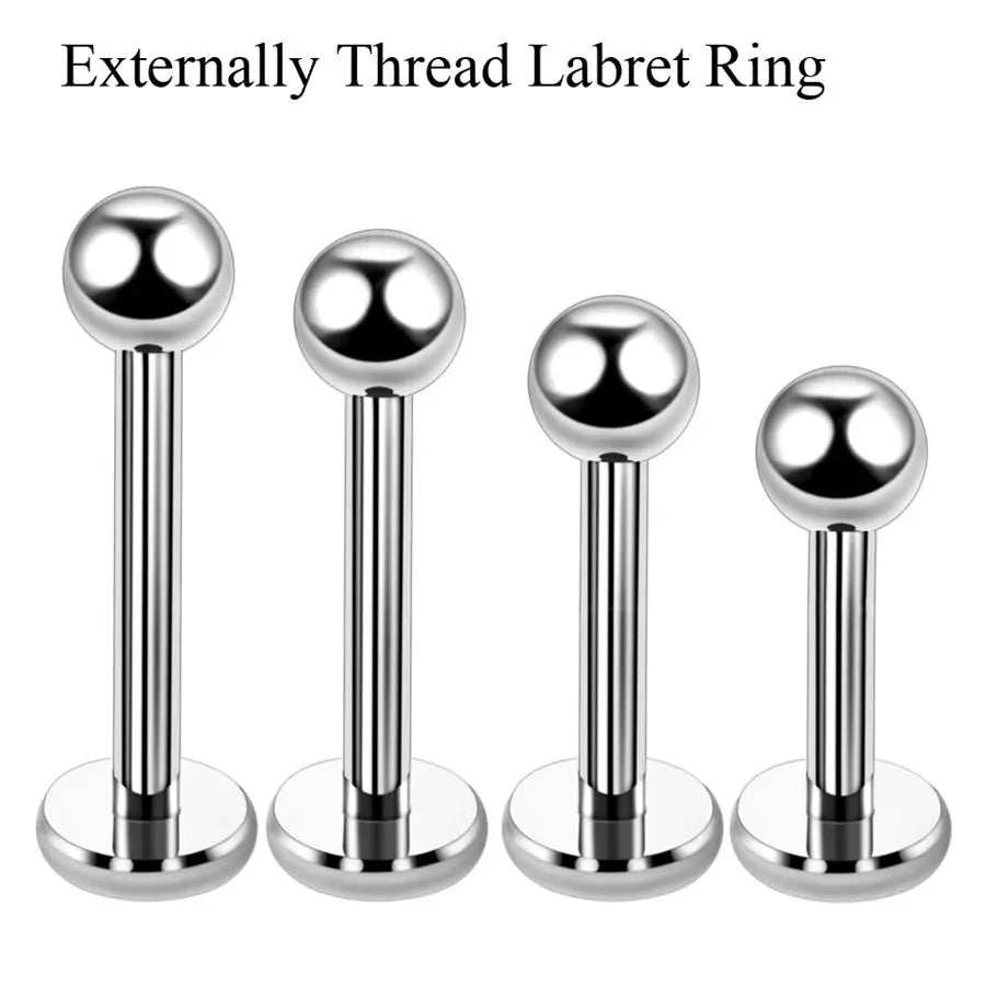 G23 Titanium Labret Stud Lip Monore Rings for Tragus and Helix Piercings Stylish Girls Earring Jewelry 16g and 14g